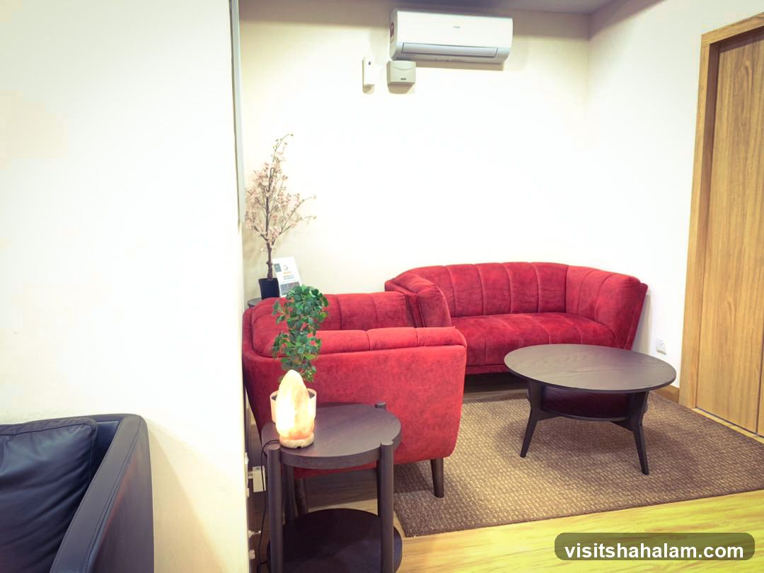 Waiting Area with Red Sofas