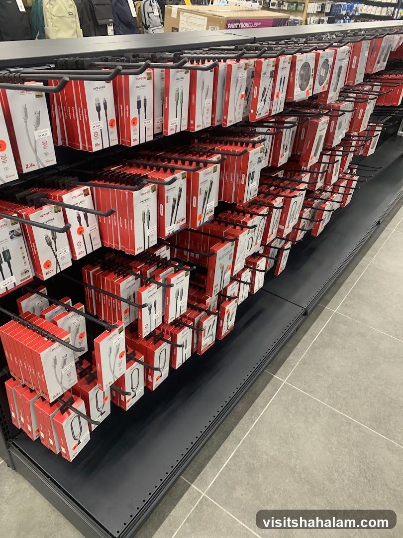 Retail Display of Charging Cables