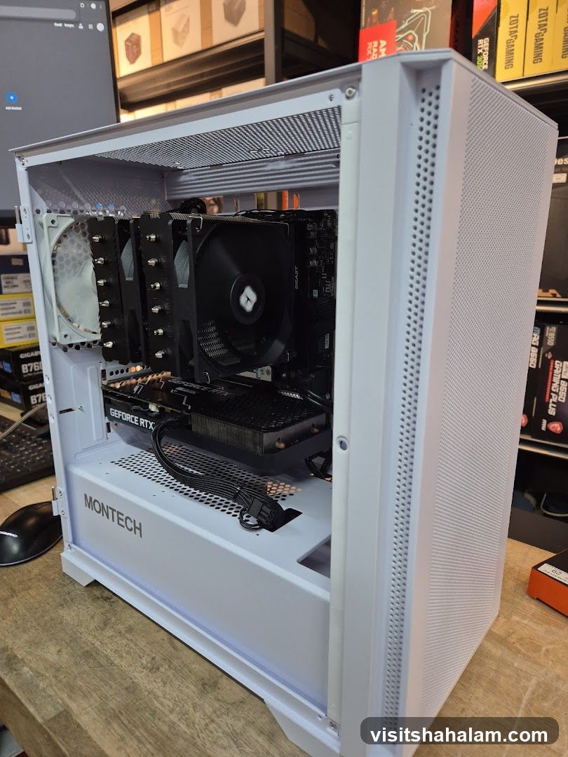 White Computer Case with Components