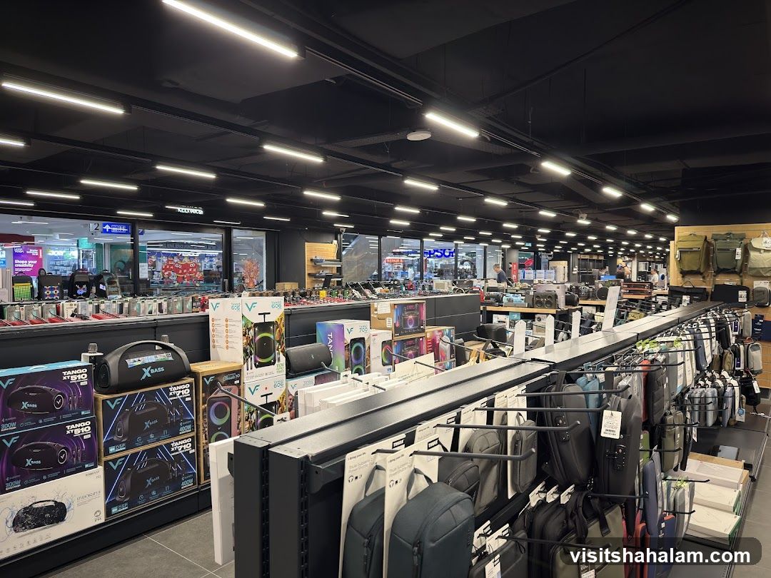 Electronics store interior