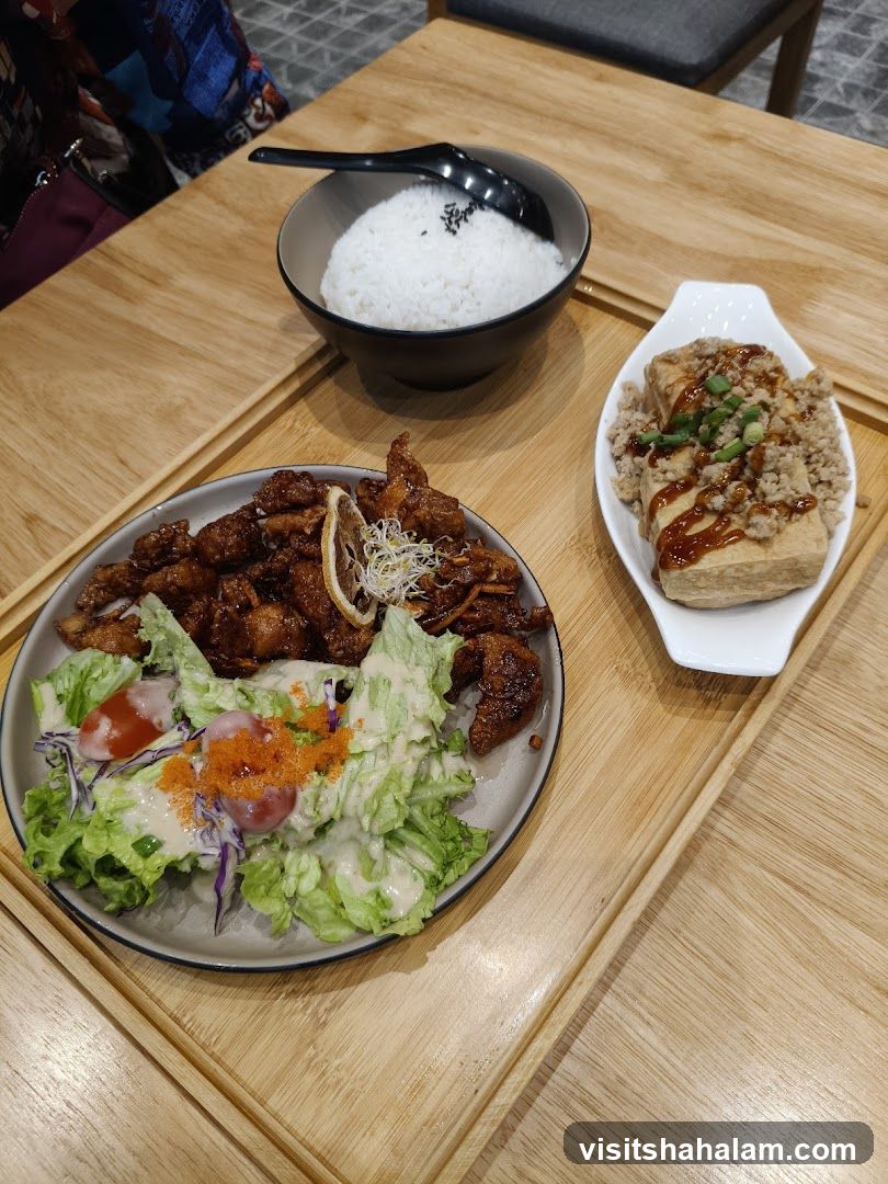 Fried Chicken and Tofu Meal