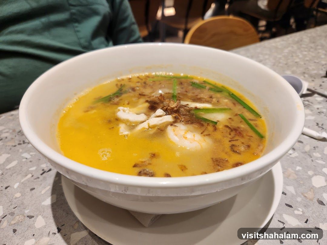Bowl of Soup with Shrimp and Tofu