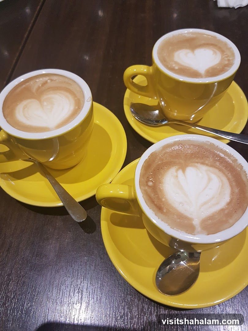 Three Lattes with Heart Art
