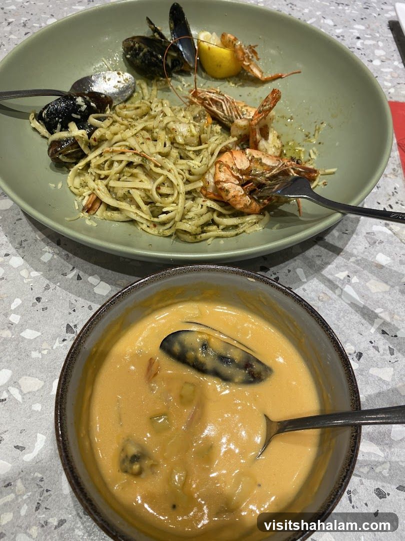 Seafood Pasta and Soup