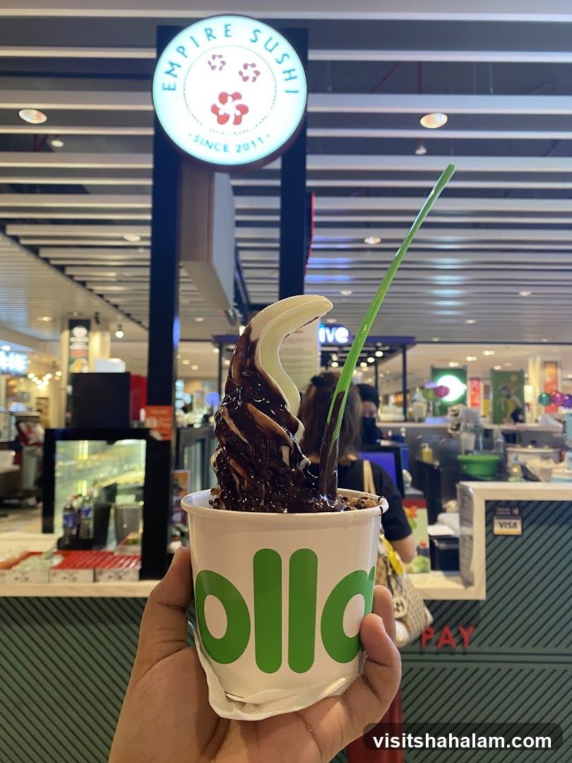 Soft Serve Ice Cream with Chocolate Topping