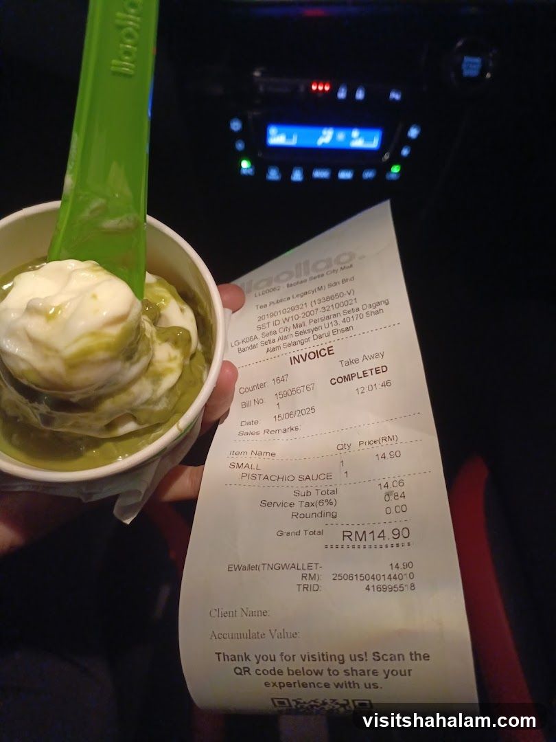 Ice cream and receipt