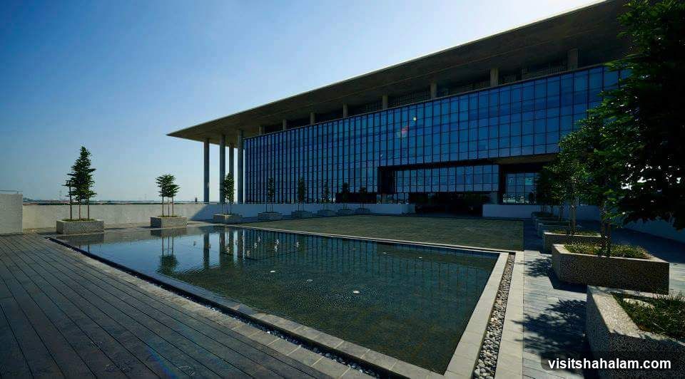 Modern Building with Reflecting Pool