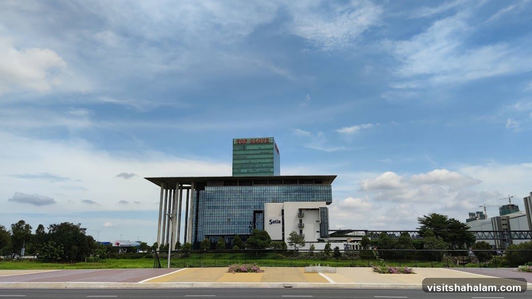 Modern Office Buildings Under a Cloudy Sky