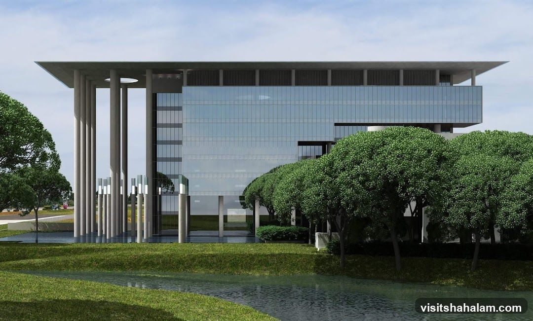 Modern Office Building with Landscaping
