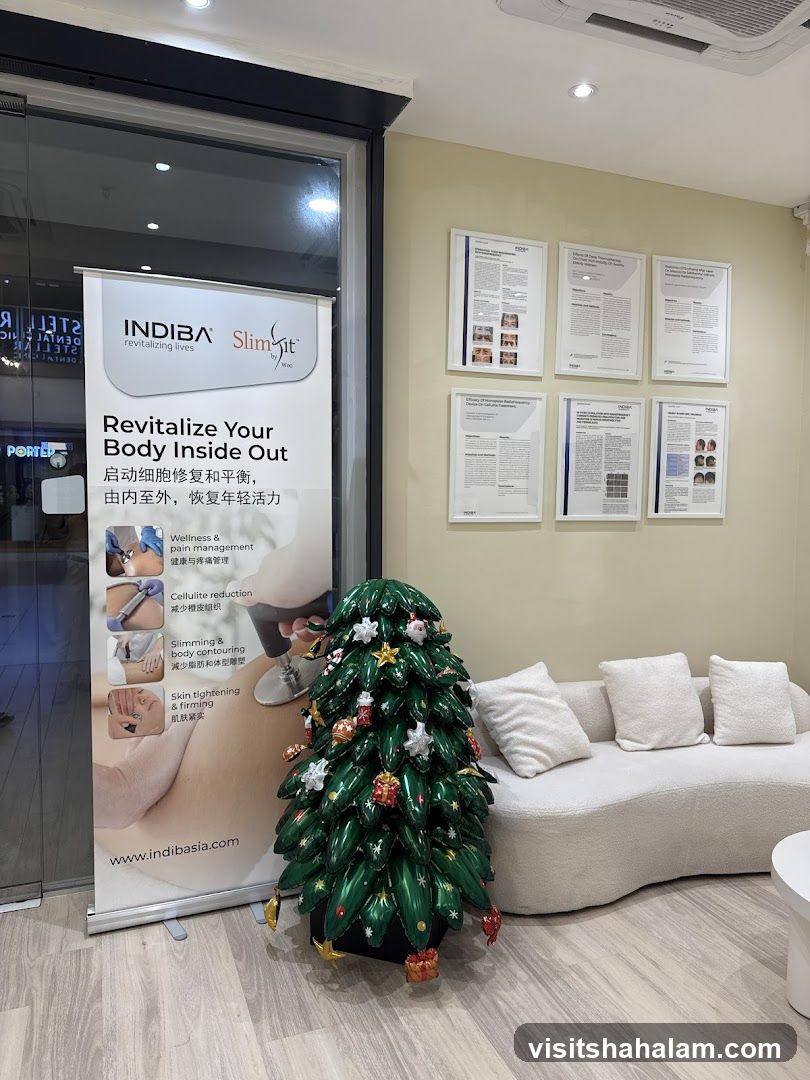 Clinic Interior with Promotional Banner and Christmas Tree