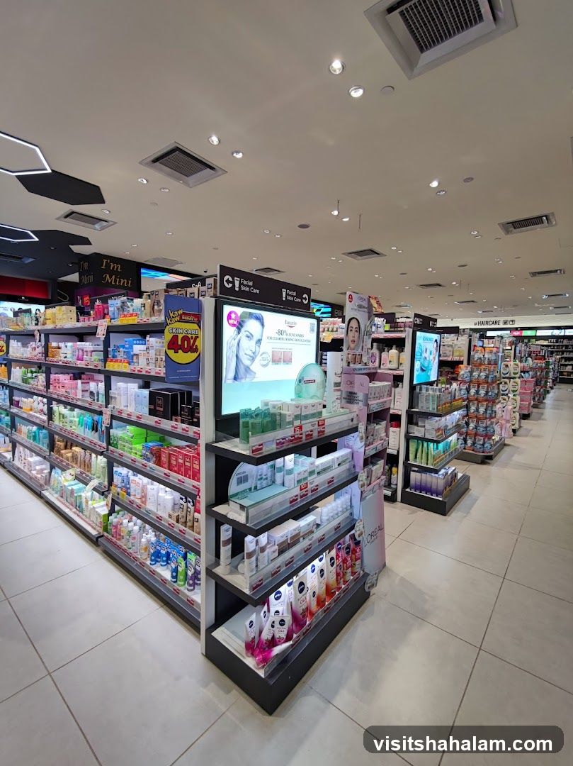 Cosmetics store aisle