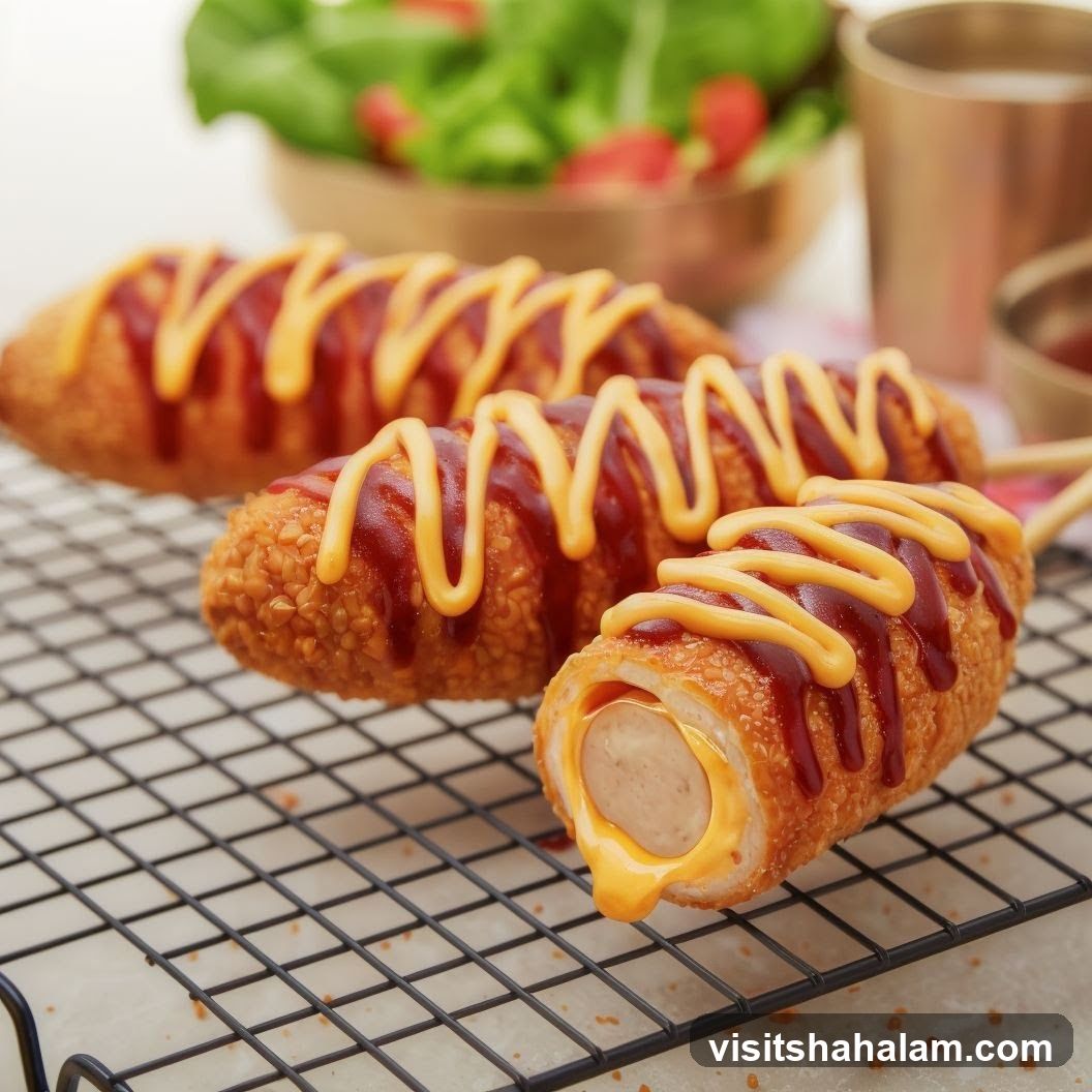 Corn Dogs with Cheese and Ketchup