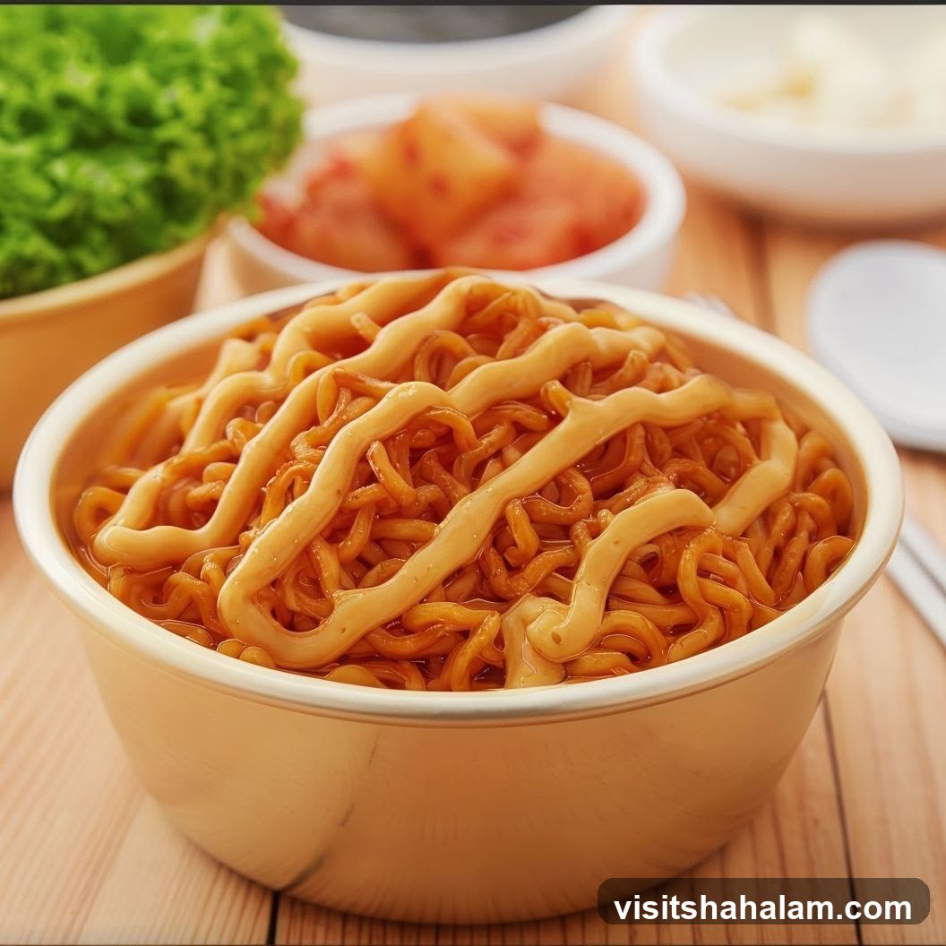 Spicy Noodles with Cheese Drizzle