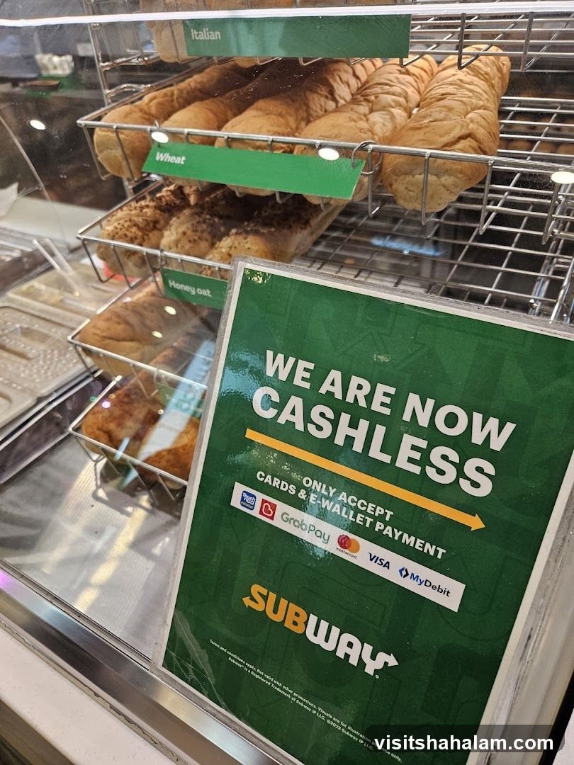 Subway Cashless Payment Sign