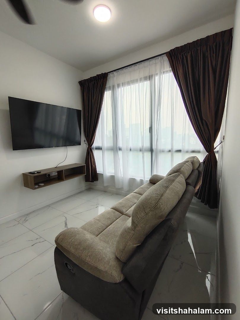 Living Room with Sofa and TV