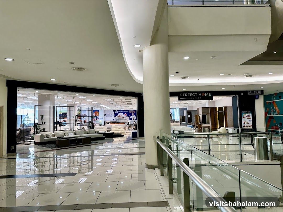 Interior of a furniture store in a mall