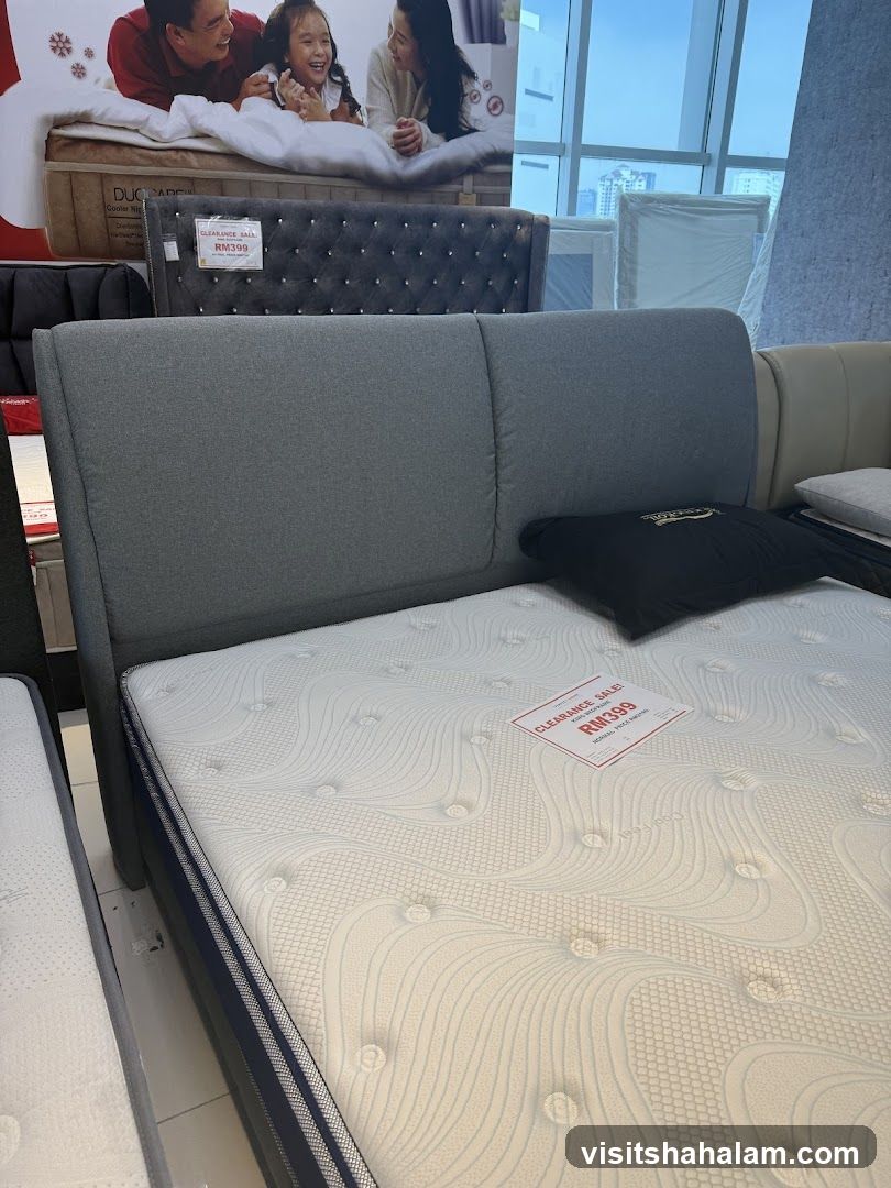 Mattress Display with Clearance Sale Tag