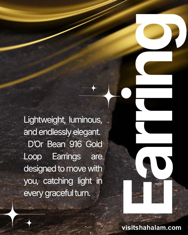 D'Or Bean 916 Gold Loop Earrings