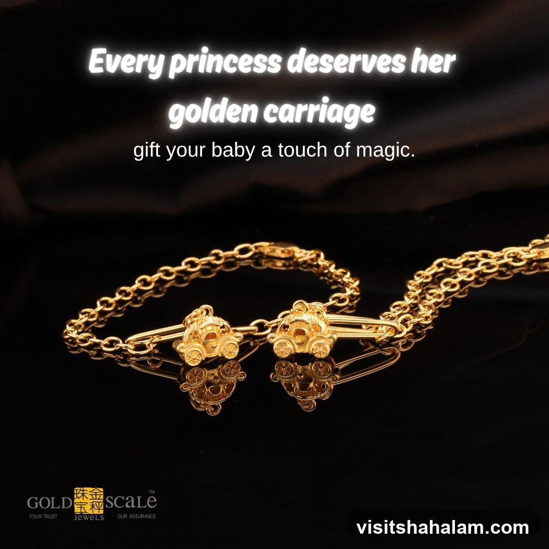 Gold Bracelets with Carriage Charms