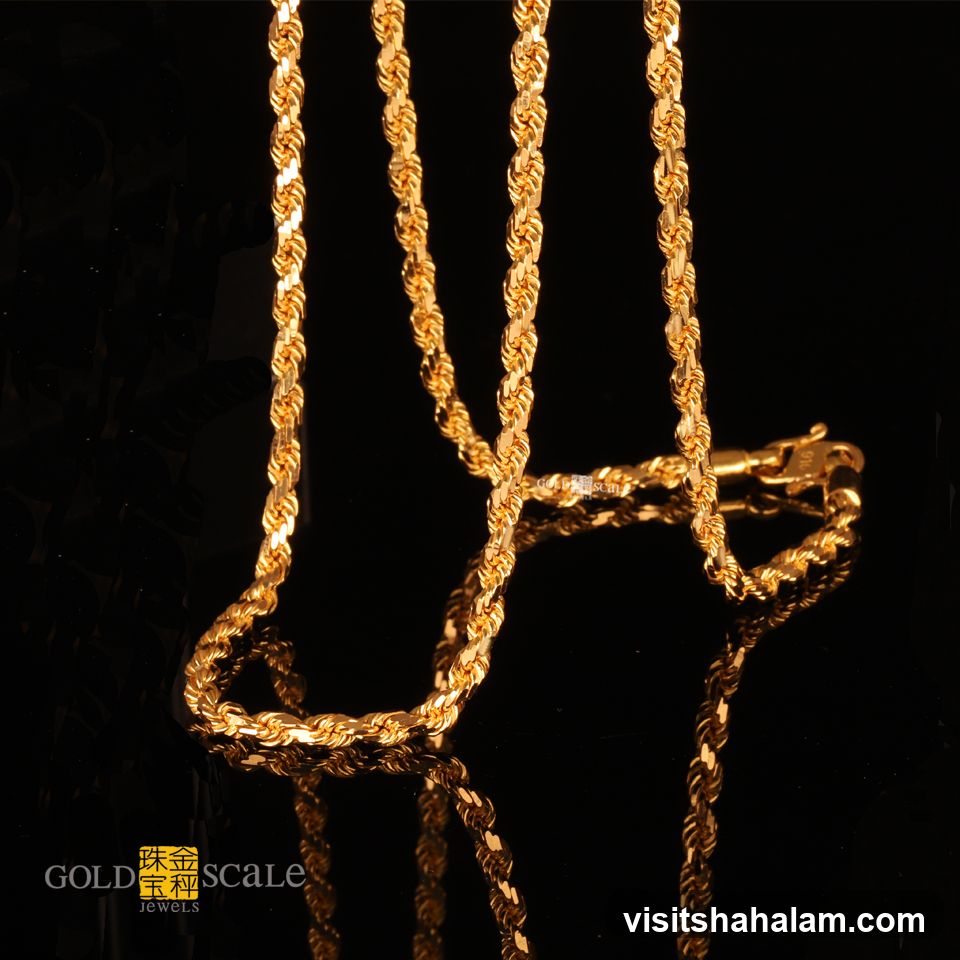 Gold Rope Chain Necklace