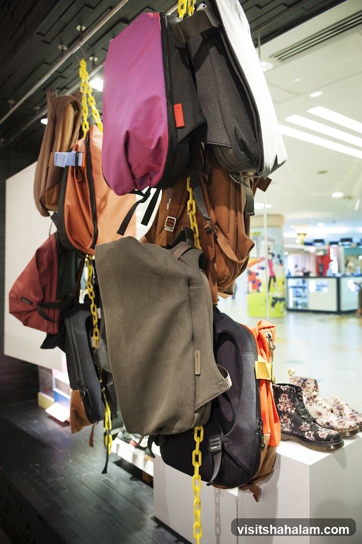 Backpacks and Boots Display