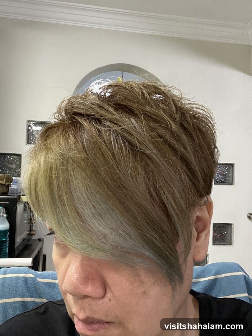 Woman with layered, asymmetrically cut hair