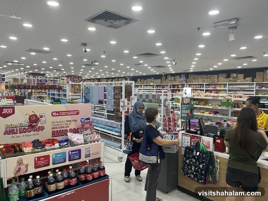 Supermarket Interior with Shoppers