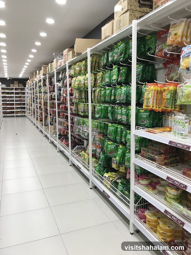 Aisle of Packaged Goods in a Store