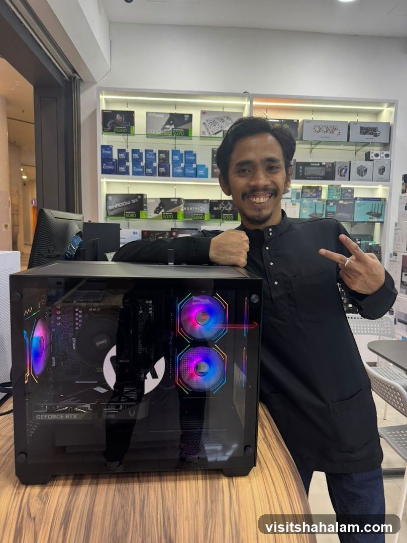 Man with custom PC