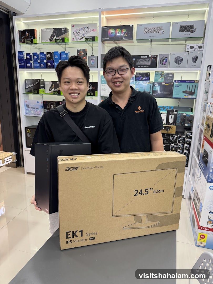 Two men with computer components