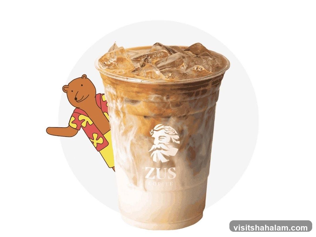 Iced Coffee with Cartoon Bear