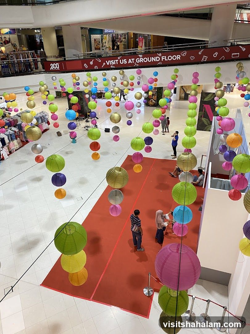 Mall Interior with Lantern Decorations
