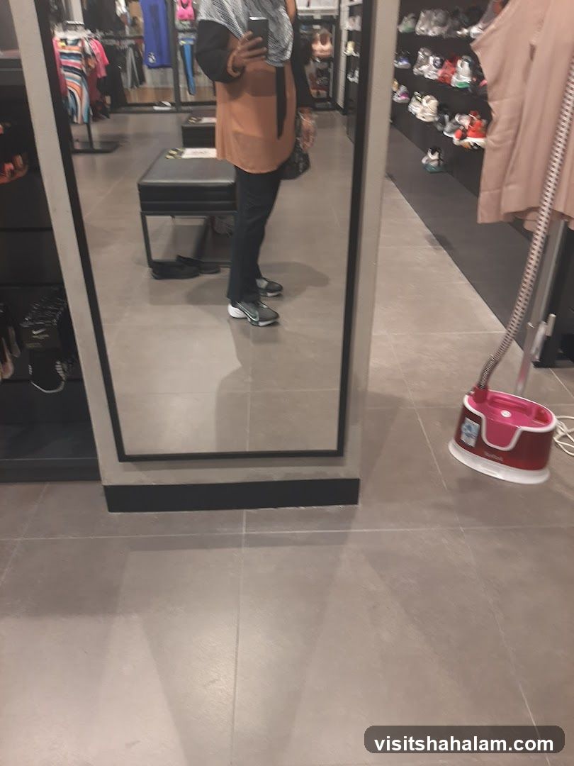 Store Interior with Mirror Reflection