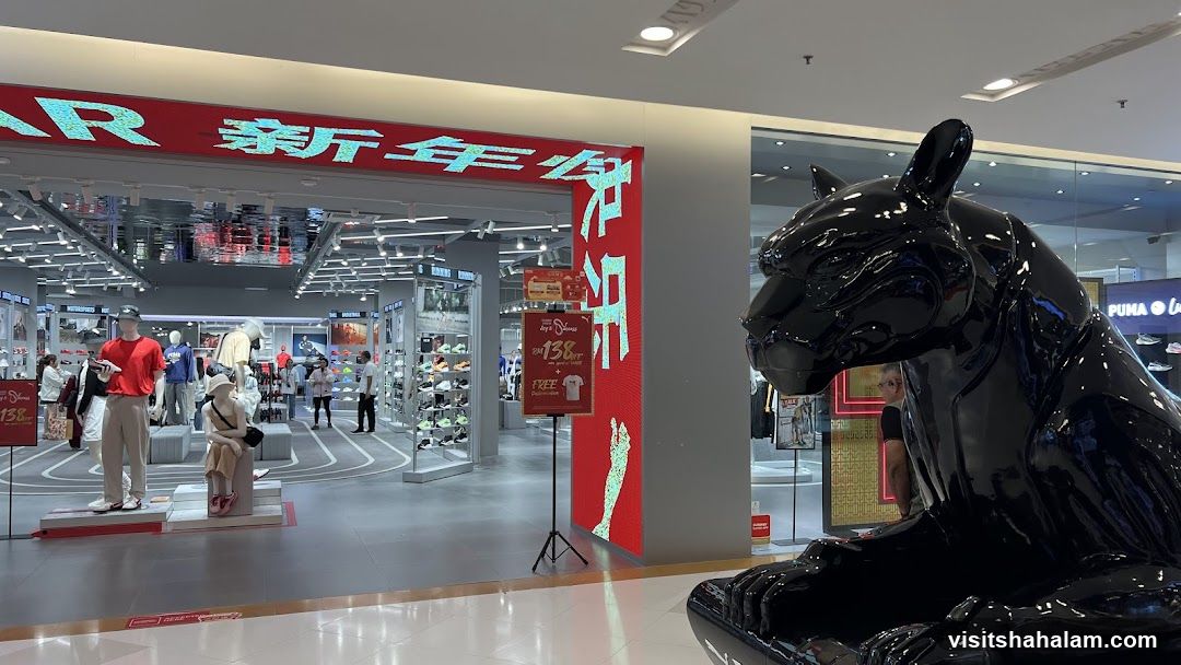 Store Interior with Black Panther Statue