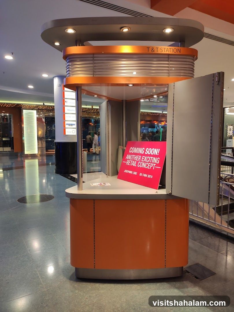 Retail kiosk with "Coming Soon" sign