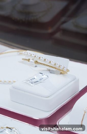 Pearl Bracelets in Display Case