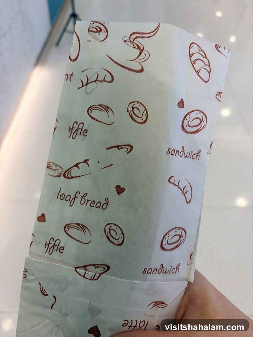 Paper bag with food illustrations