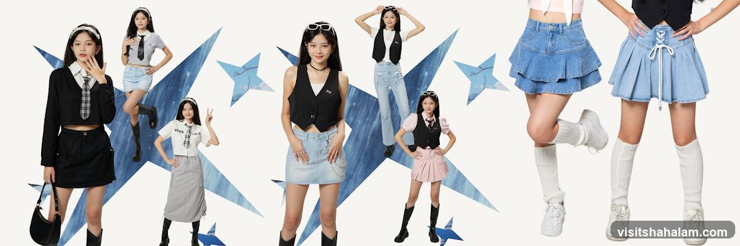 Fashion Editorial with Young Women in Trendy Outfits