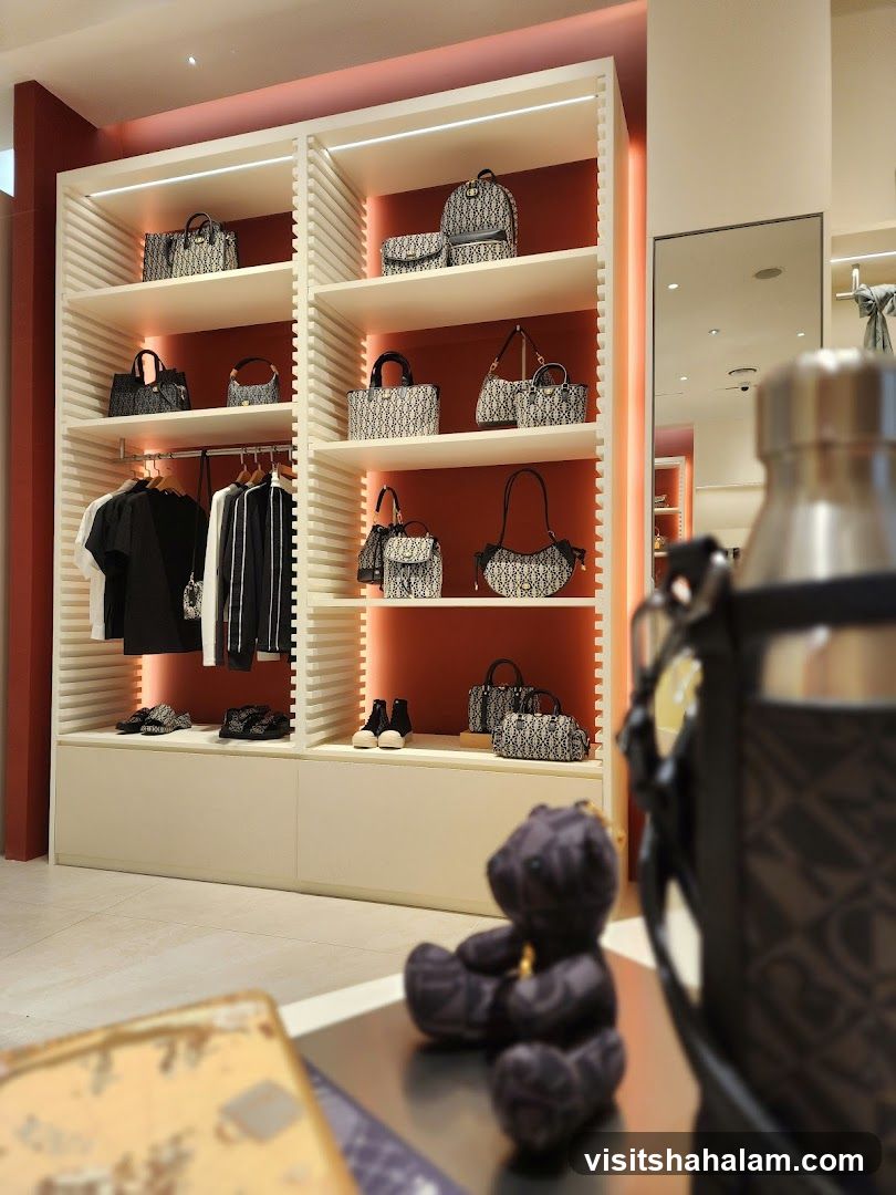 Store Display with Handbags and Apparel