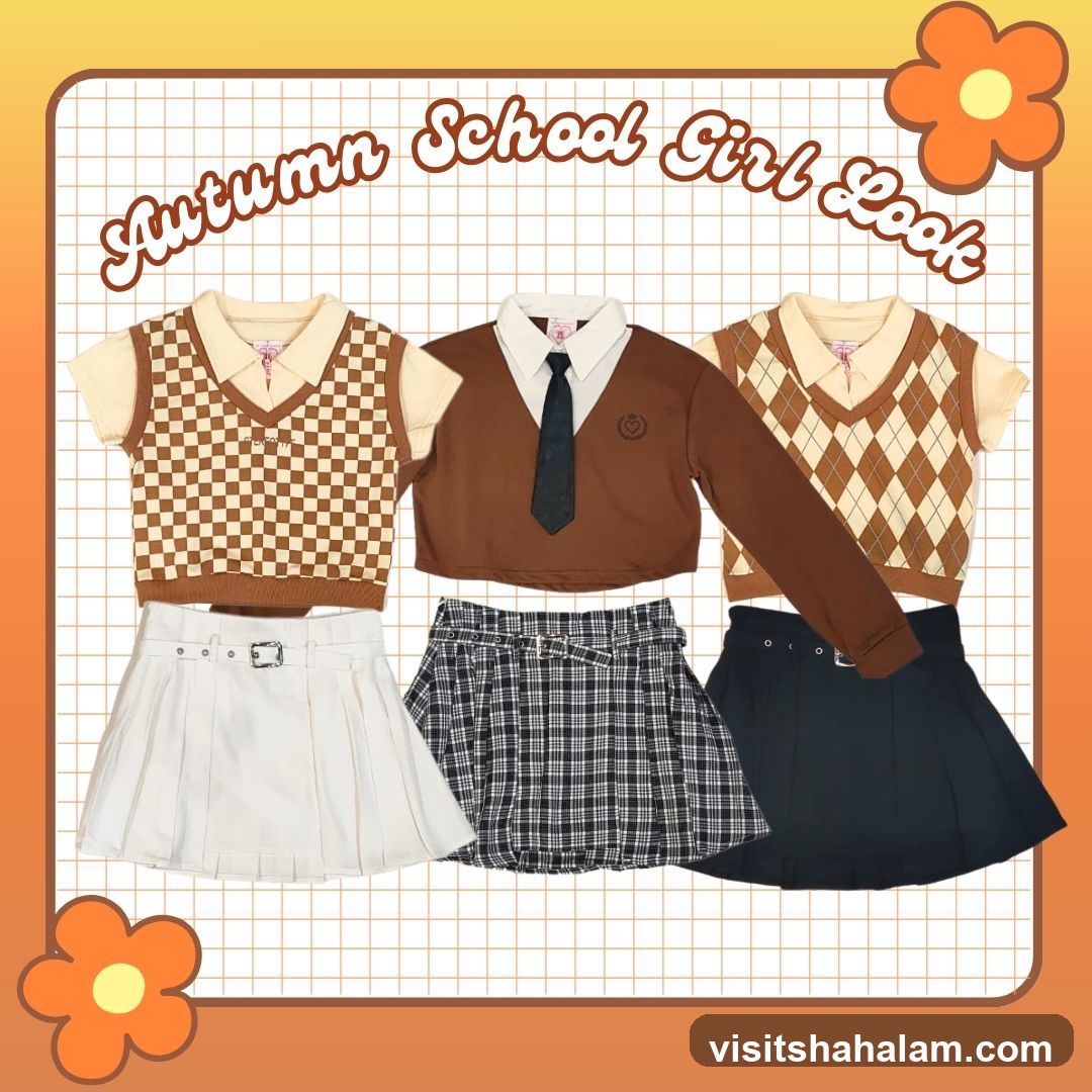 Autumn School Girl Look Outfits