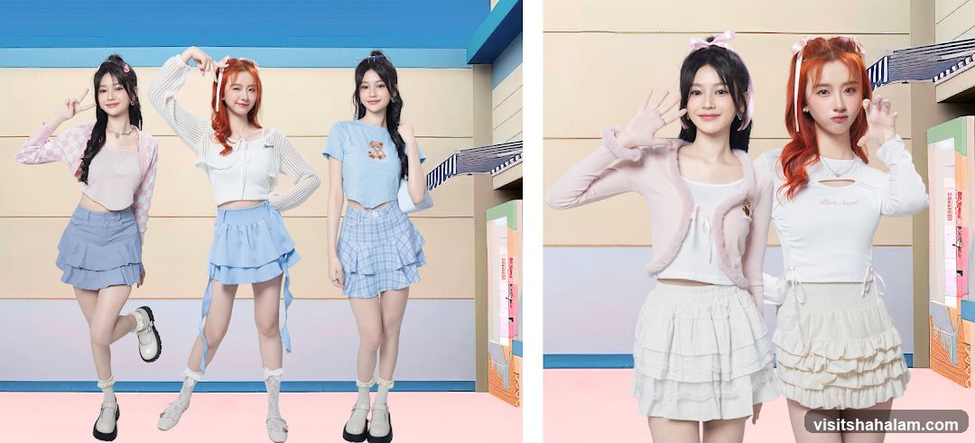 Young Women Posing in Fashionable Outfits