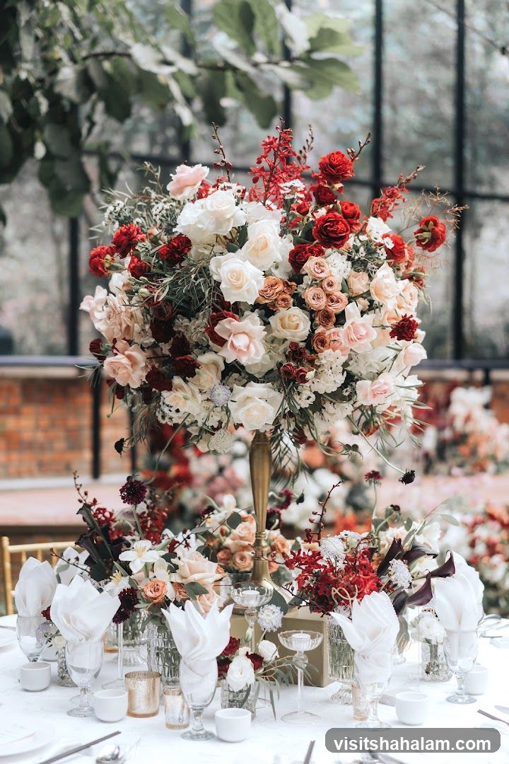 Elegant Floral Centerpiece on a Set Table