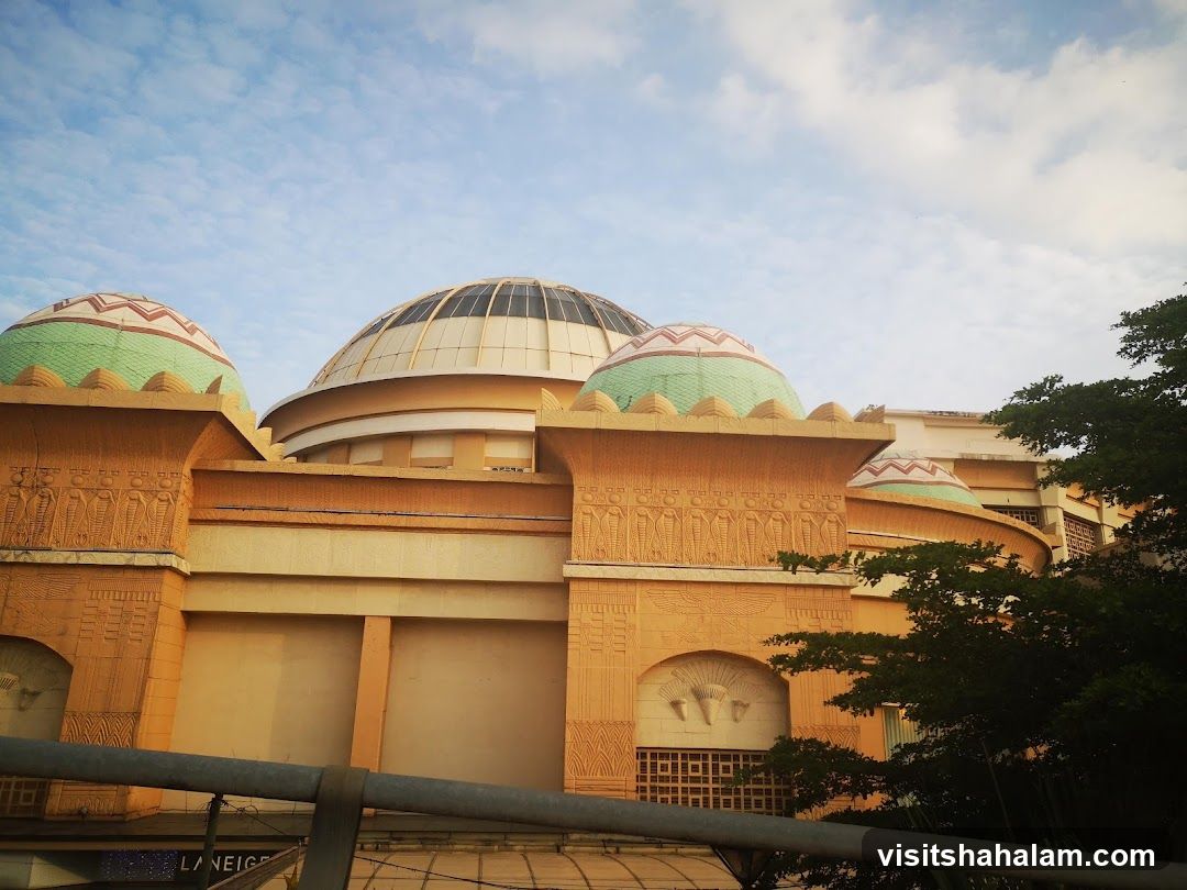 Egyptian-themed building with domes