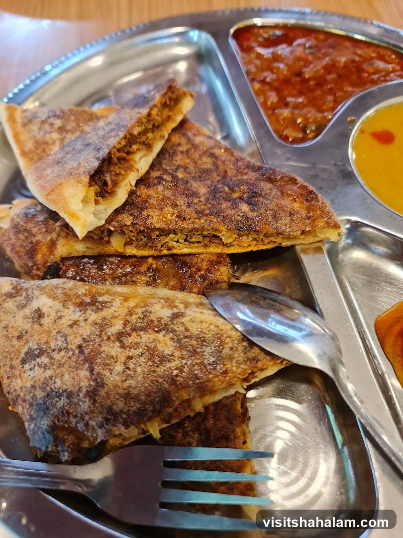 Savory Stuffed Flatbread with Curries