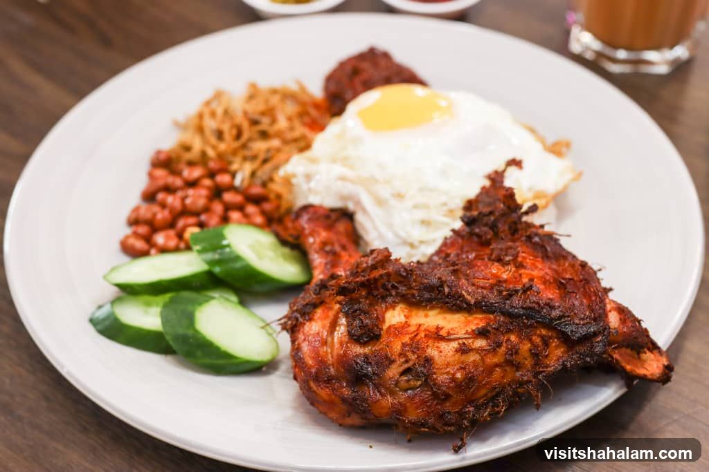 Nasi Lemak with Fried Chicken