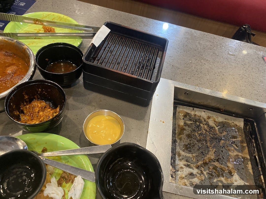 Table with Food and Grill