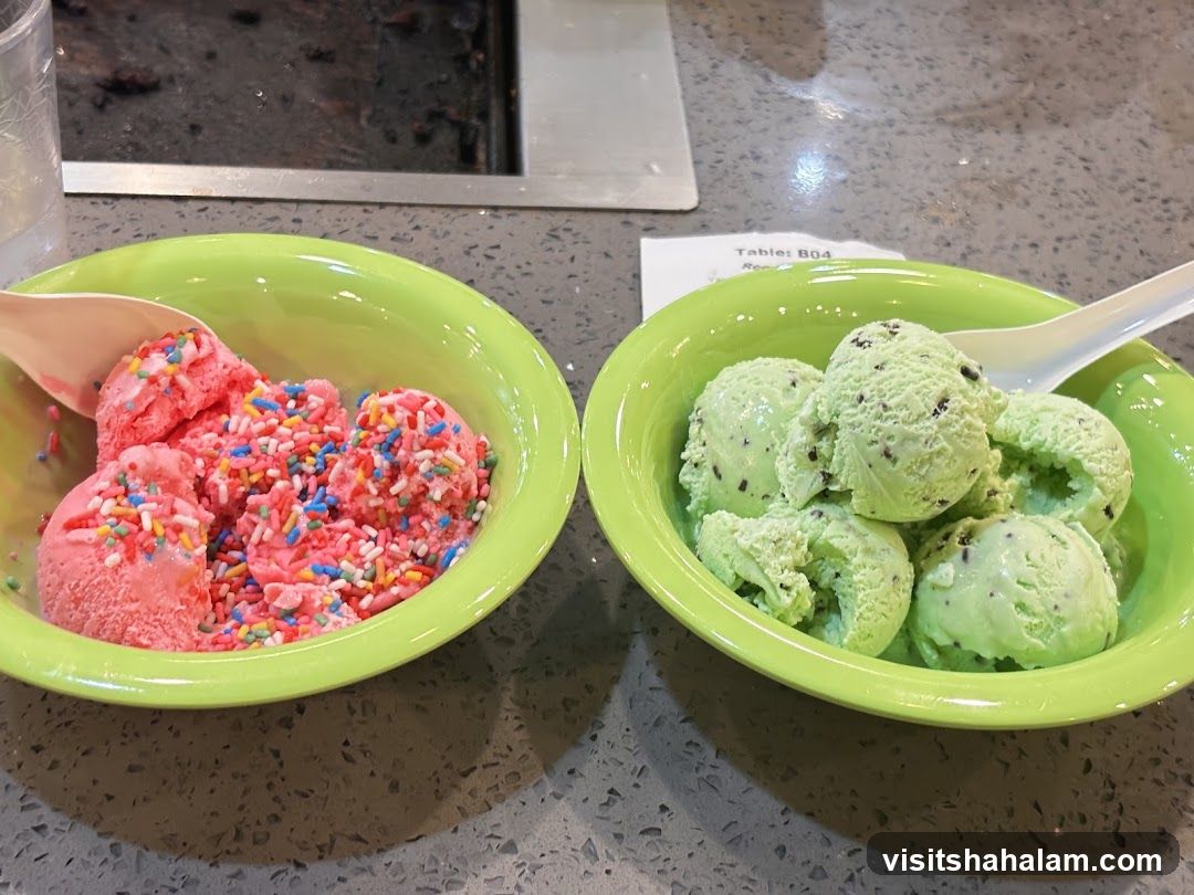 Two bowls of ice cream