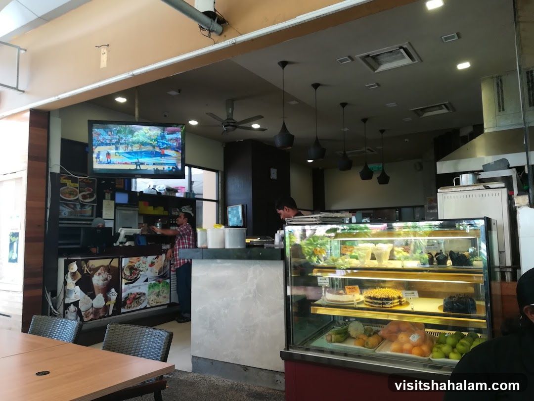 Cafe Interior with Display Case