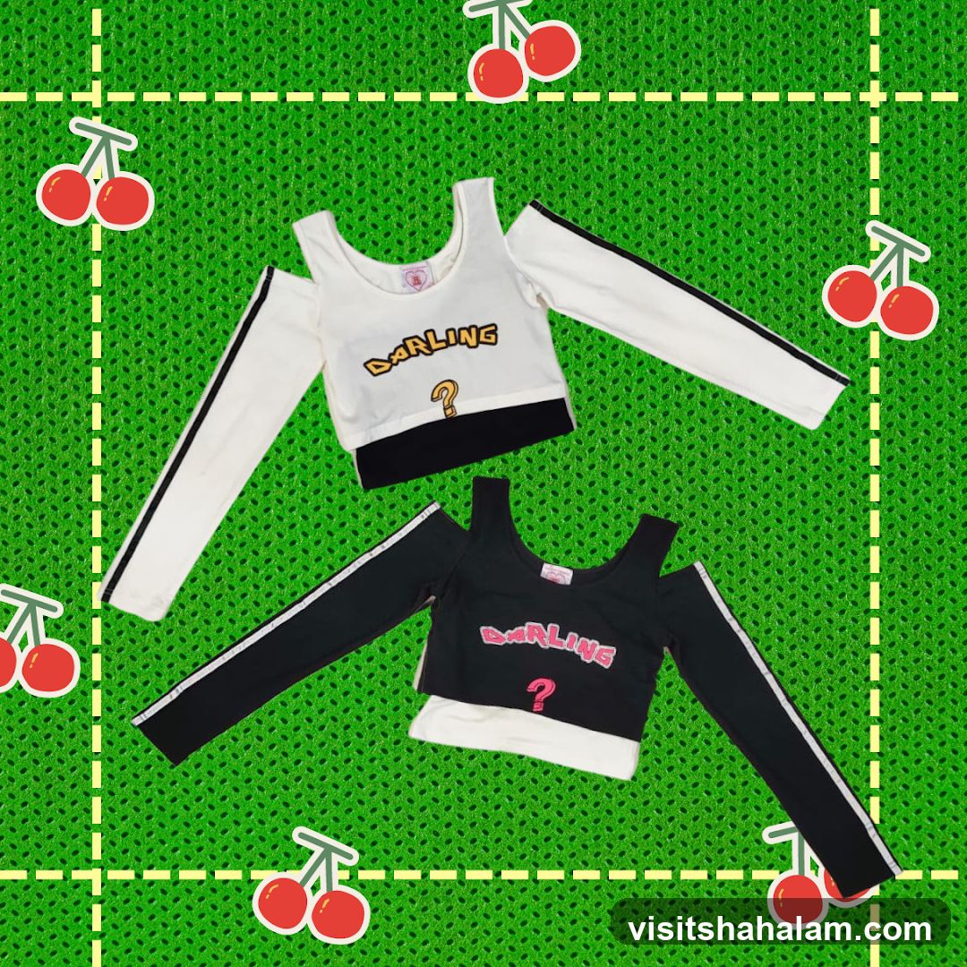 Two crop tops with "DARLING" text