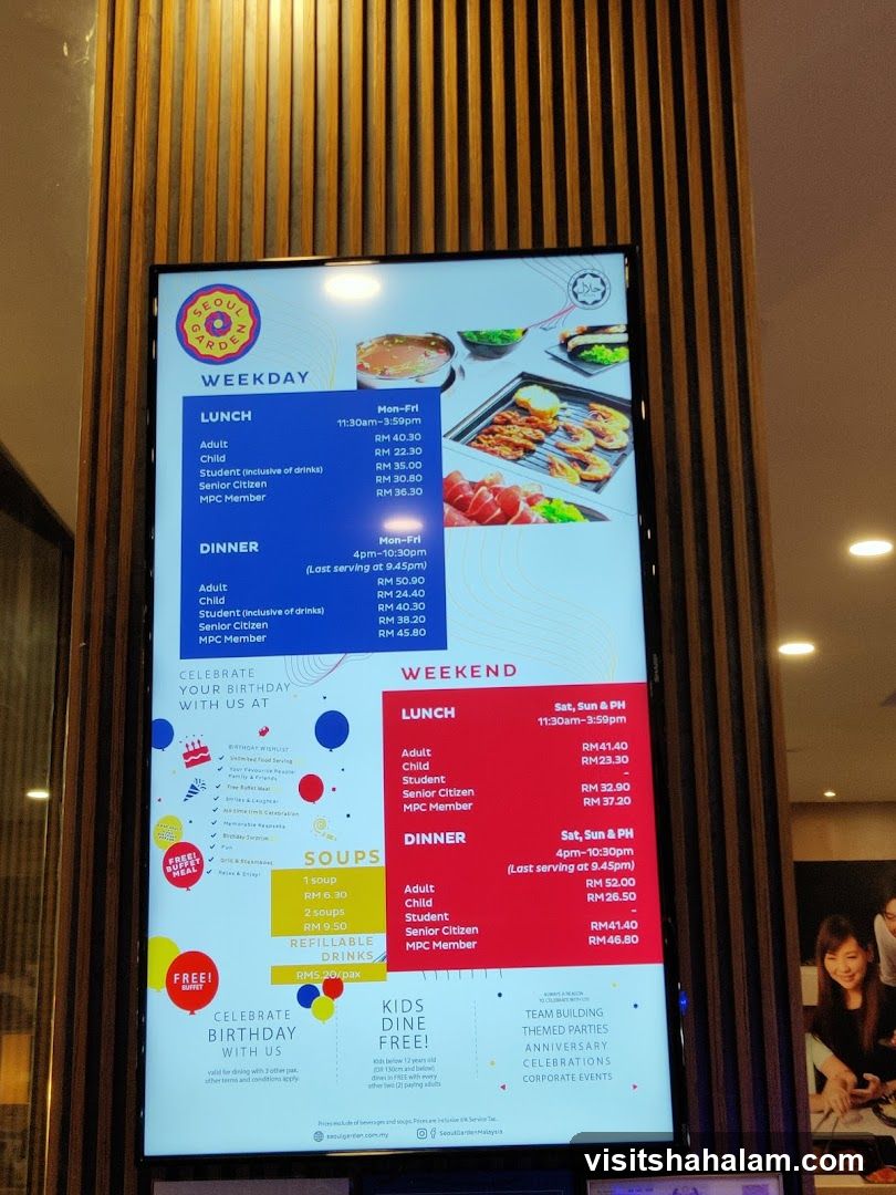 Seoul Garden Menu